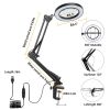 LED Magnifier Desk Lamp 8x Magnifying Glass with Light Swing Arm Desk Table Light USB Reading Lamp