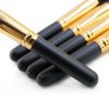 (Black and gold) 10 eye shadow powder eyebrow pencil eyeliner blush foundation concealer makeup brush set