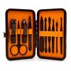 Wild Willies Arsenal Manicure and Pedicure Set Men's Grooming Kit Black 10 Pieces