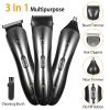 Men Electric Hair Clipper Trimmer Rechargeable Beard Shaver Razor Nose Trimmer Set