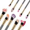 (Black and gold) 10 eye shadow powder eyebrow pencil eyeliner blush foundation concealer makeup brush set