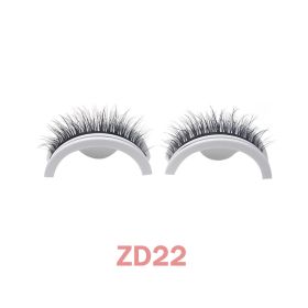 1Pair Glue-free False Eyelashes Wispy Natural Lashes Long Eyelash Self-adhesive Lash Extension Reusable Handmade Lash For Makeup (Color: ZD22)