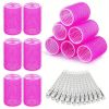 24pcs Jumbo Hair Curlers with Self-Grip Clips for Long, Medium, Short, Thick, and Thin Hair - Perfect for Bangs, Volume, and DIY Hair Dressing