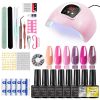 Nail Kit 8ml Gel Nail Polish with 6/54W UV LED Nail Lamp Semi-Permanent UV Varnish Soaked Gel Nail Polish Nail Starter Kit