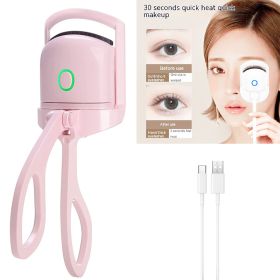 Eyelash Curler Portable Electric Heated Comb Eye Lash Perm Long Lasting Eyelashes Curls Thermal Eyelash Curler Makeup Tools (Color: White)