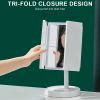 Rechargeable Foldable Makeup Mirror With LED Light 360Â° Adjust Wireless 1-3X Magnifying 3 Tone Light Desktop Vanity Table Mirror